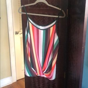 Spaghetti strap striped top, camisole top